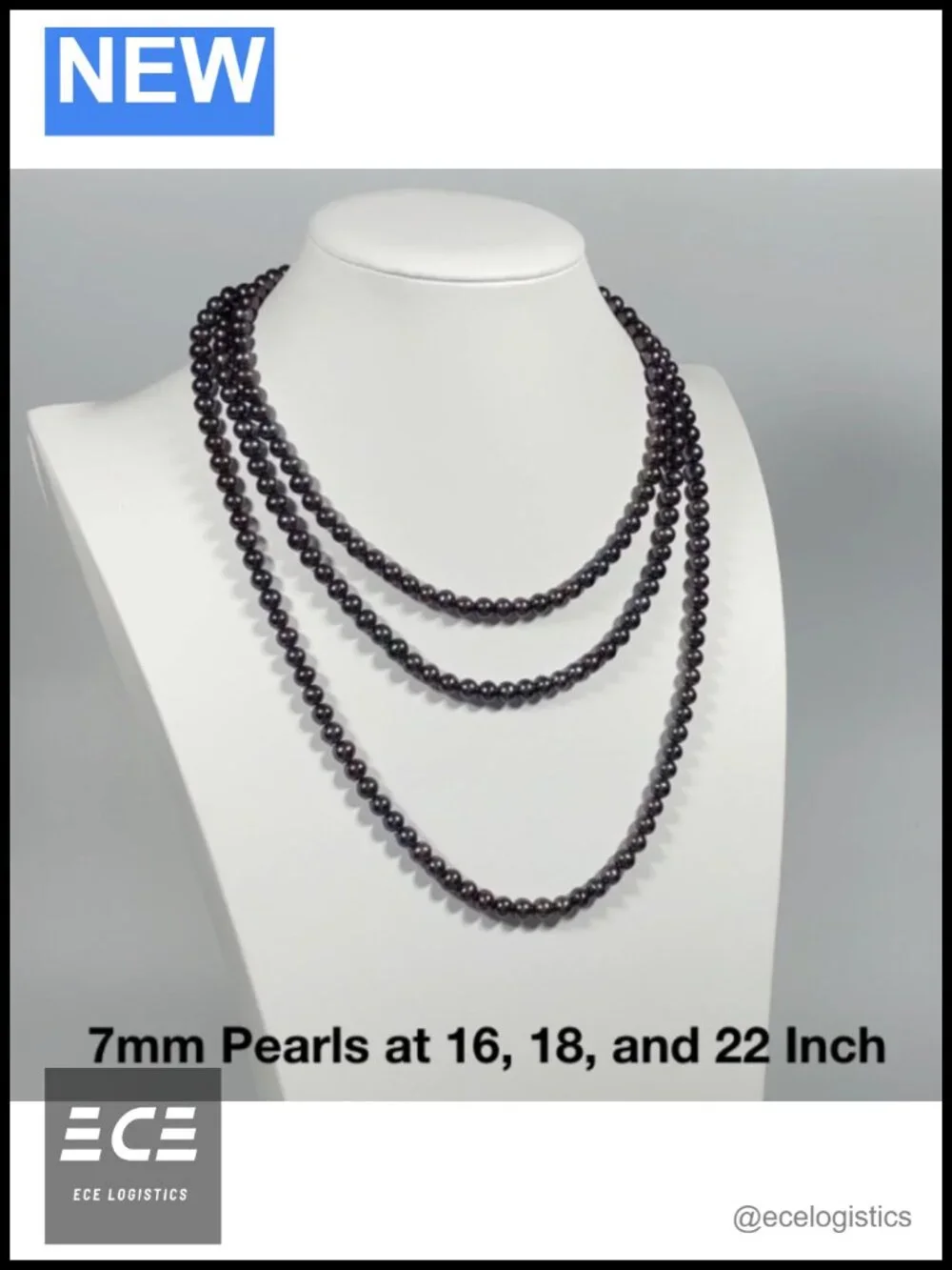 Freshwater Pearl Strand Necklace 18 Inch Silk Knotted 925 Sterling Silver Clasp